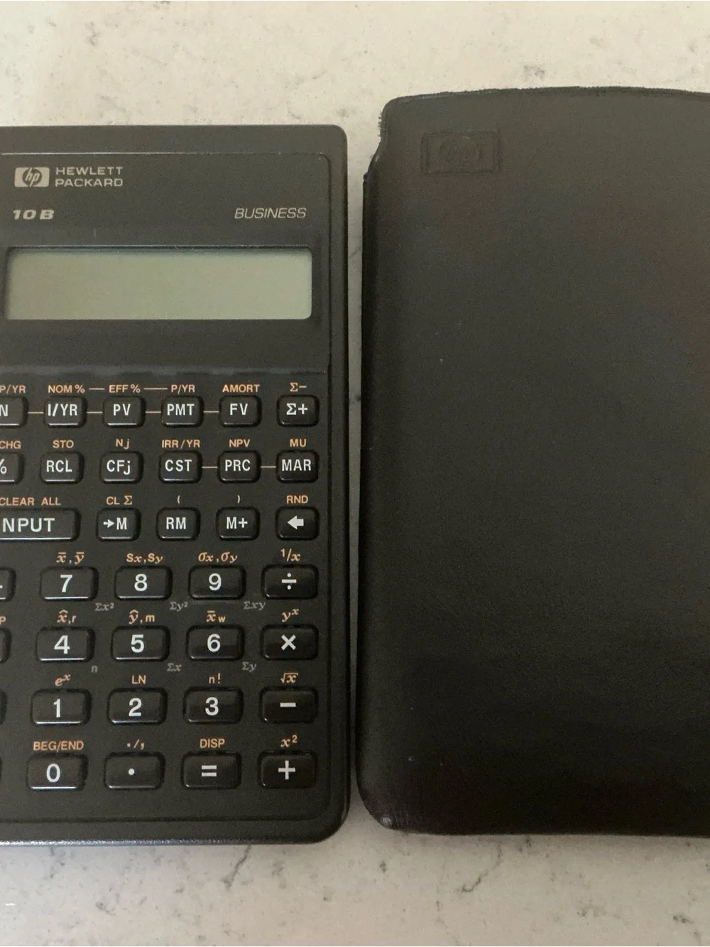 Vintage 1987 HP Hewlett Packard 10B business calculator black with case